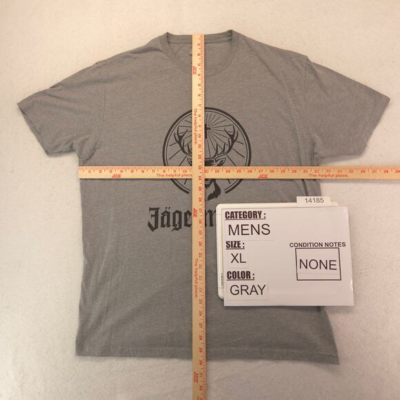 Jagermeister Crew Neck Shorts Sleeve Shirt Adult Mens Size Extra Large XL Gray - Picture 5 of 9